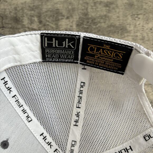 Huk Fishing Gray Trucker Hat Mahi Mahi SnapBack Cap Adjustable - Picture 7 of 7